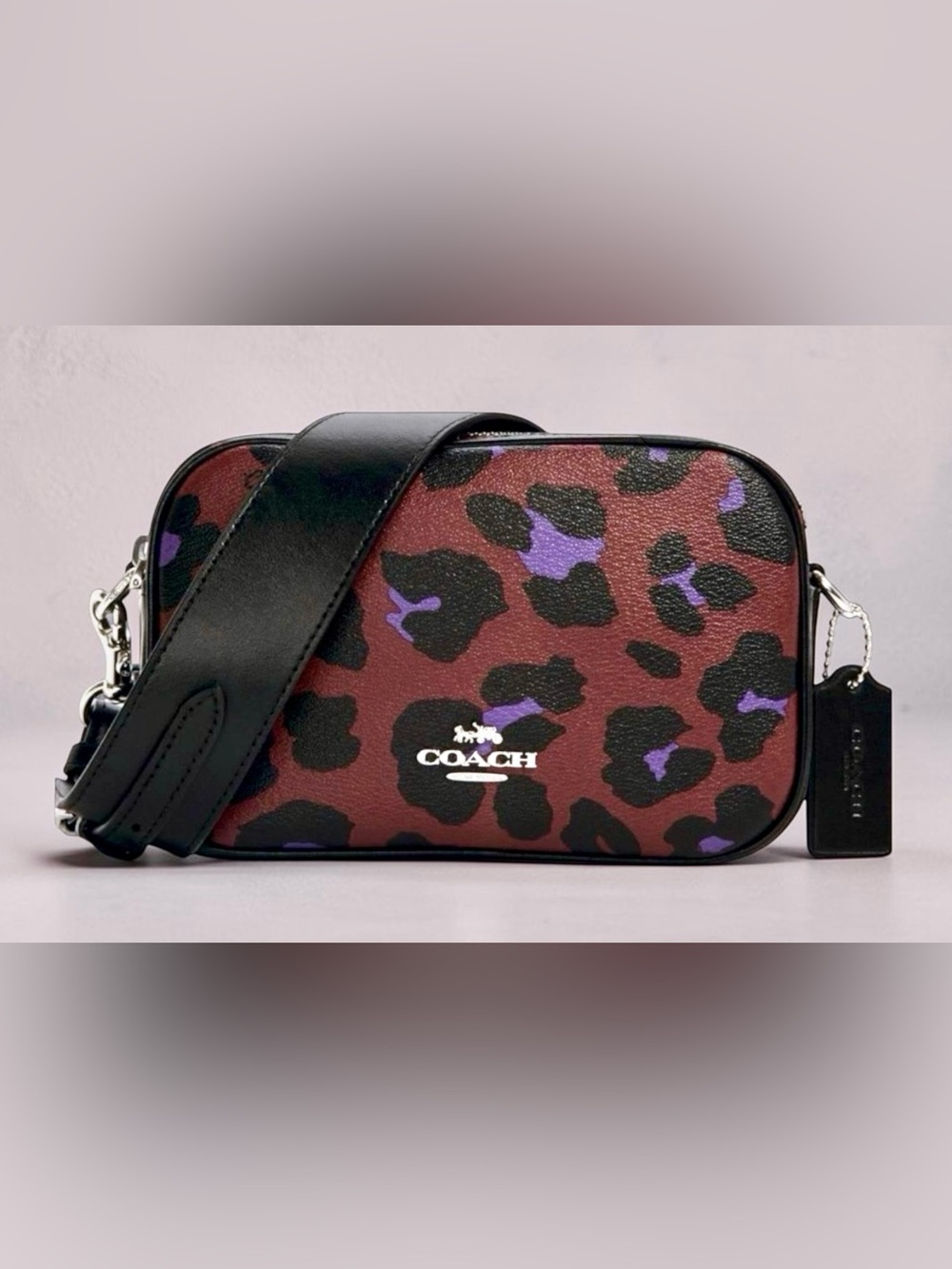 🆕Coach Jamie Jes 20 Crossbody Bag Leopard Animal Print Authentic NWT